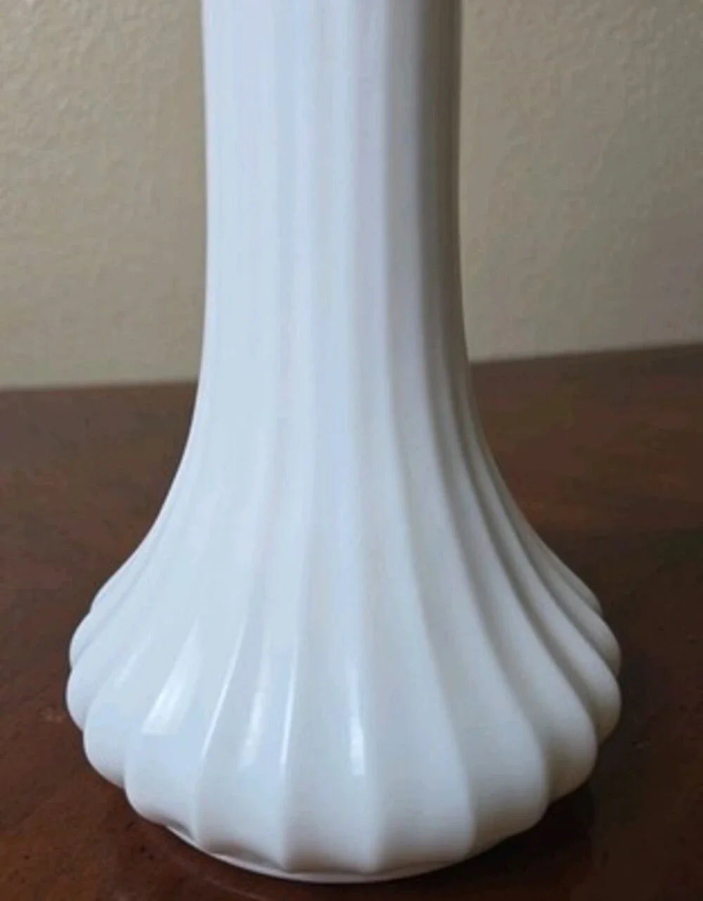 Hoosier Milk Glass Ribbed Flower Vase #8 4096, White Bud Vase 9